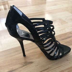 DIOR Stripes Sandals Size 38 1/2 BLACK